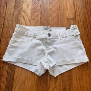 Hollister Women's LOW WAIST White Denim Shorts